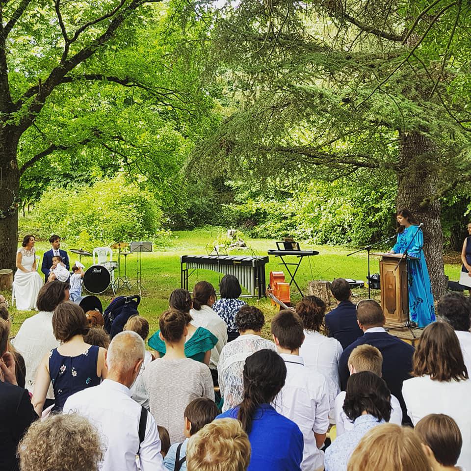 Samedi 27 juillet 2019, le groupe ONLY NEW JAZZ BAND était en formule Quartet â l'Abbaye de Champagne à Rouez-en-Champagne (72), pour l'animation du cocktail de mariage de Maëlle et Clément !