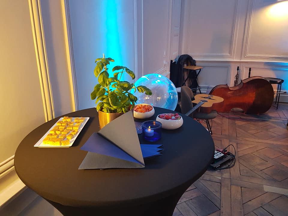 Mercredi 13 novembre 2019, le groupe SAMOVAR SWING TRIO du catalogue Jazz &#38; Swing Events était à l'hôtel l'Eclozr à Rennes (35), dans le cadre d'un show culinaire de la marque Barilla !