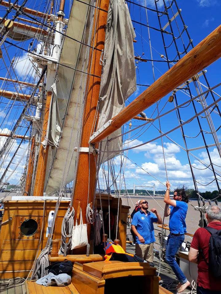 Lundi 21 juin 2021, le groupe ONLY NEW JAZZ BAND était en formule 4tet sur le grand voilier &#34;Le Français&#34;, lors d'une navigation entre Bordeaux et Pauillac (33). Croisière organisée par Bordeaux Métropole !
