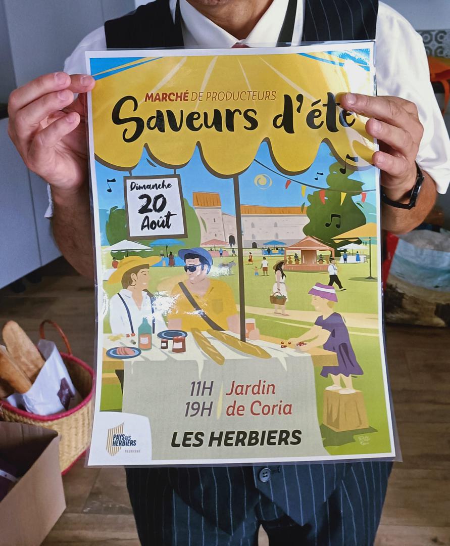 Dimanche 20 août 2023, le groupe ONLY NEW JAZZ BAND était en formule Trio au marché de producteurs &#34;Saveurs d'été&#34; des Herbiers (85) !