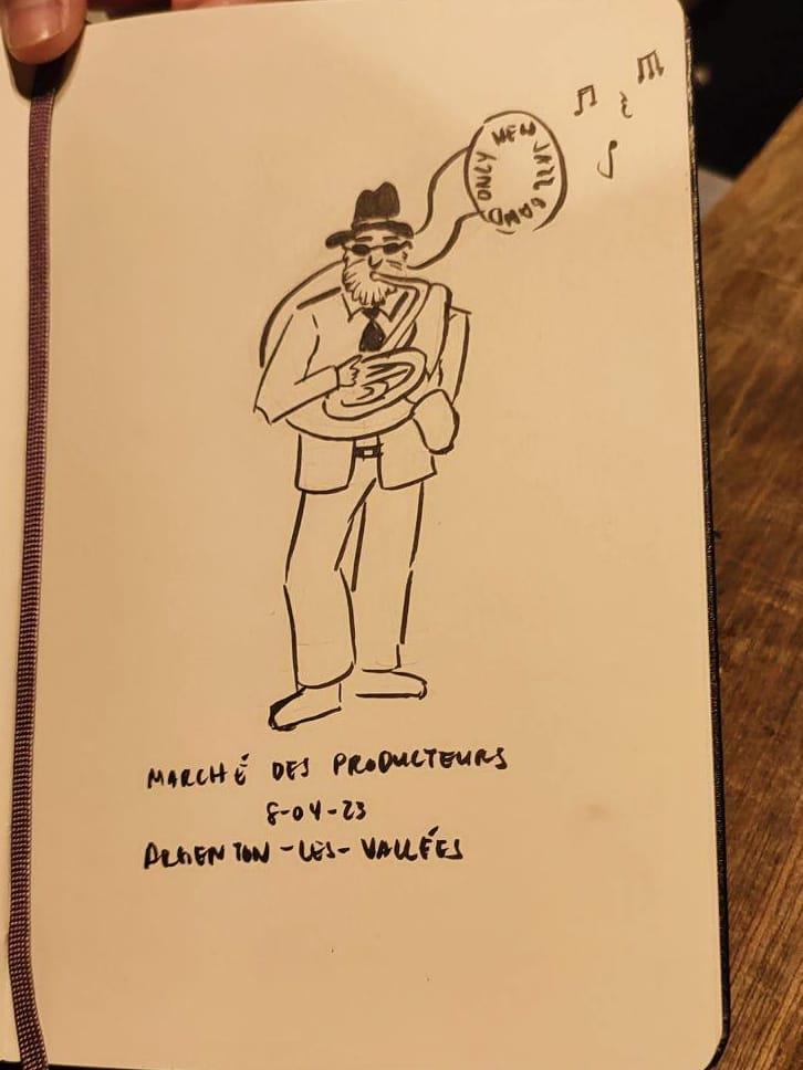 Vendredi 04 août 2023, le groupe ONLY NEW JAZZ BAND était en formule 4tet à Argentonnay (79), pour l’animation d’un marché de Producteurs